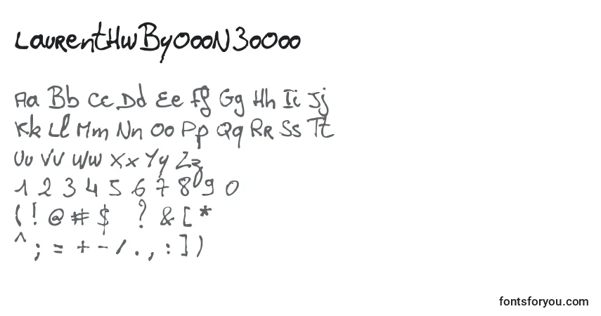 Шрифт LaurentHwByOooN3oOoo – алфавит, цифры, специальные символы