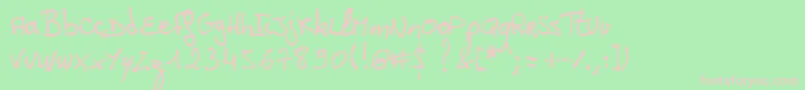 LaurentHwByOooN3oOoo Font – Pink Fonts on Green Background