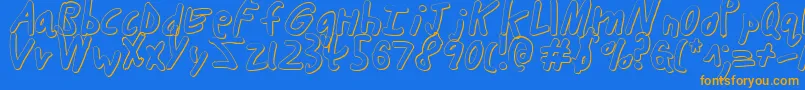 Buttons3D Font – Orange Fonts on Blue Background