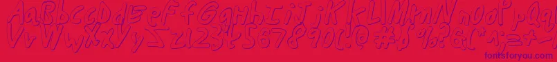 Buttons3D Font – Purple Fonts on Red Background