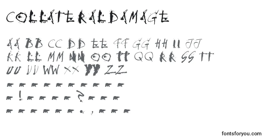 Czcionka Collateraldamage – alfabet, cyfry, specjalne znaki