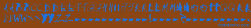 Collateraldamage Font – Blue Fonts on Brown Background