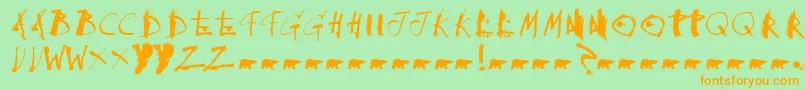 Collateraldamage Font – Orange Fonts on Green Background