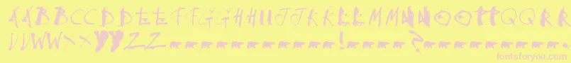 フォントCollateraldamage – ピンクのフォント、黄色の背景