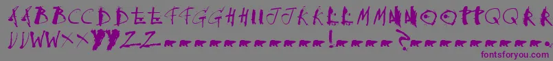 Collateraldamage-fontti – violetit fontit harmaalla taustalla