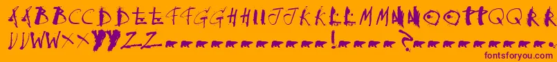 Collateraldamage Font – Purple Fonts on Orange Background