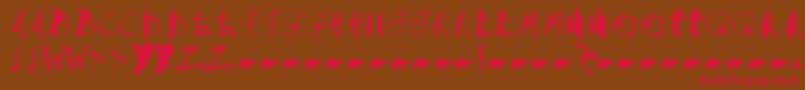 Collateraldamage Font – Red Fonts on Brown Background