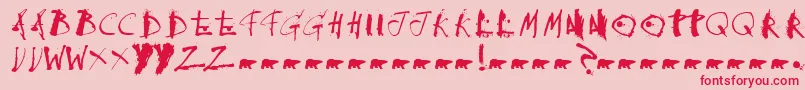 Collateraldamage-Schriftart – Rote Schriften auf rosa Hintergrund