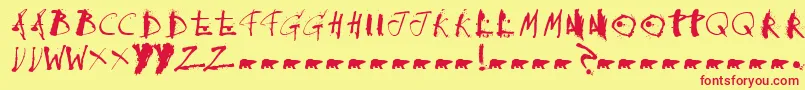 フォントCollateraldamage – 赤い文字の黄色い背景