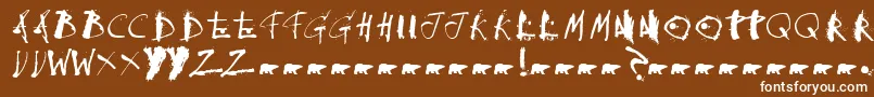 フォントCollateraldamage – 茶色の背景に白い文字