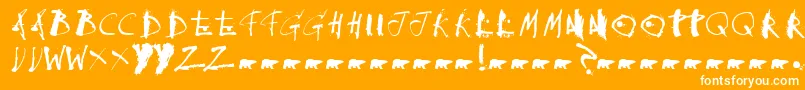 Collateraldamage-Schriftart – Weiße Schriften auf orangefarbenem Hintergrund