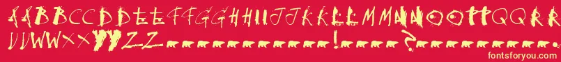 Collateraldamage-Schriftart – Gelbe Schriften auf rotem Hintergrund