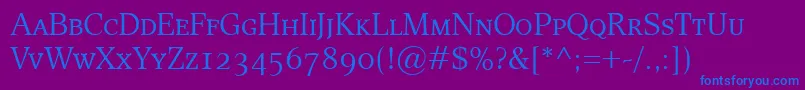 EsperantoSmallcaps Font – Blue Fonts on Purple Background