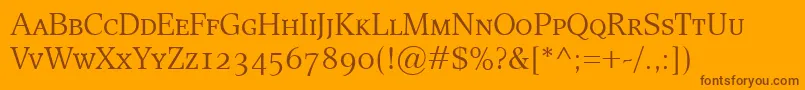 EsperantoSmallcaps Font – Brown Fonts on Orange Background