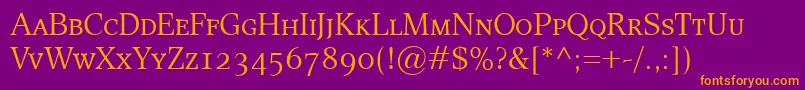 EsperantoSmallcaps Font – Orange Fonts on Purple Background