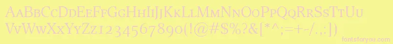 EsperantoSmallcaps Font – Pink Fonts on Yellow Background