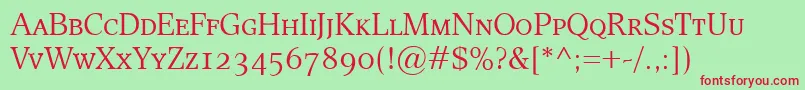 EsperantoSmallcaps Font – Red Fonts on Green Background