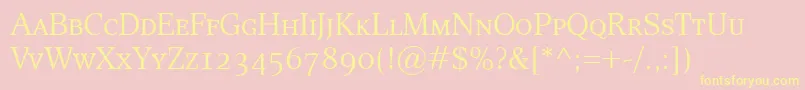 EsperantoSmallcaps Font – Yellow Fonts on Pink Background