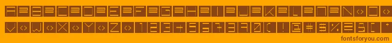 Więcej informacji o czcionce BackToHeavyCoatFatGroundRaw Czcionka BackToHeavyCoatFatGroundRaw – brązowe czcionki na pomarańczowym tle