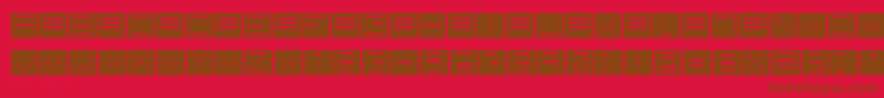Fonte BackToHeavyCoatFatGroundRaw – fontes marrons em um fundo vermelho
