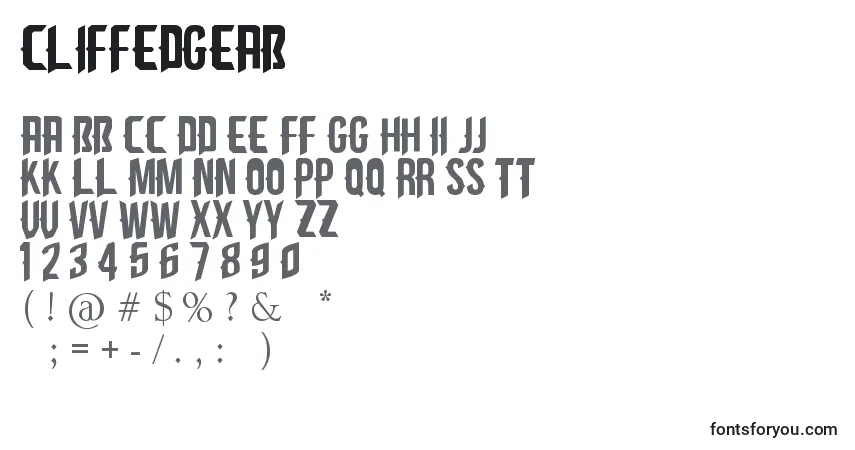 Шрифт CliffedgeAb – алфавит, цифры, специальные символы