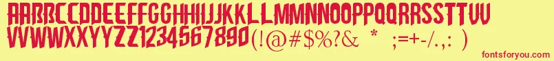 CliffedgeAb Font – Red Fonts on Yellow Background