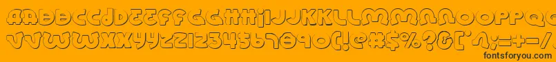 LionelShadow-Schriftart – Schwarze Schriften auf orangefarbenem Hintergrund