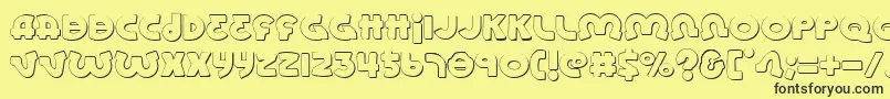 LionelShadow-Schriftart – Schwarze Schriften auf gelbem Hintergrund