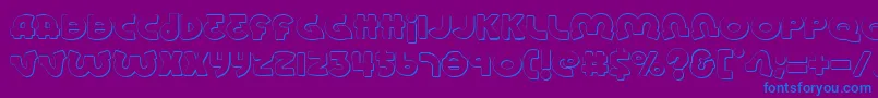 LionelShadow Font – Blue Fonts on Purple Background