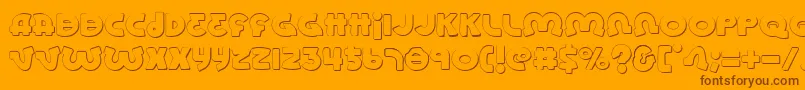 LionelShadow-Schriftart – Braune Schriften auf orangefarbenem Hintergrund