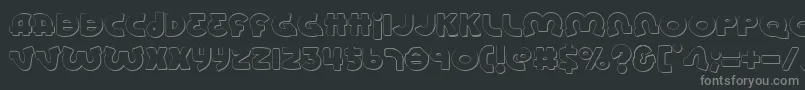 フォントLionelShadow – 黒い背景に灰色の文字