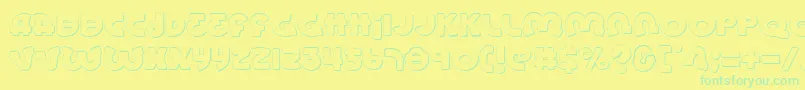 LionelShadow-Schriftart – Grüne Schriften auf gelbem Hintergrund