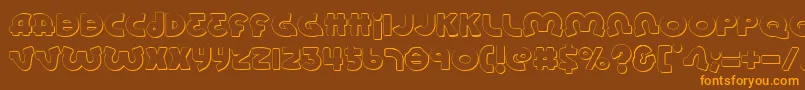 LionelShadow-Schriftart – Orangefarbene Schriften auf braunem Hintergrund