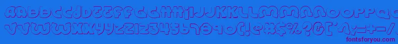 LionelShadow Font – Purple Fonts on Blue Background