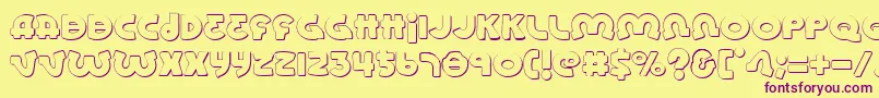 LionelShadow Font – Purple Fonts on Yellow Background