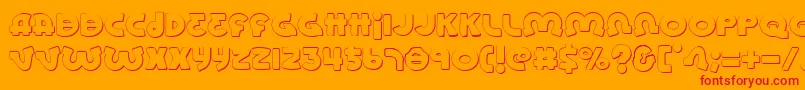 LionelShadow Font – Red Fonts on Orange Background