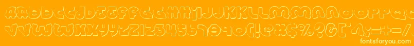 LionelShadow-Schriftart – Gelbe Schriften auf orangefarbenem Hintergrund