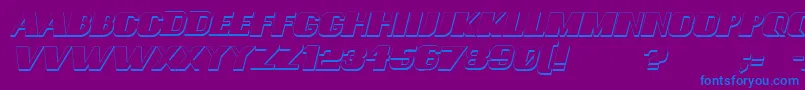 ConsequencesShadowItalic Font – Blue Fonts on Purple Background
