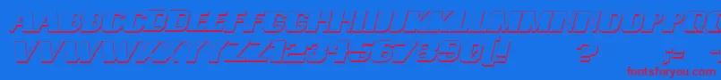 ConsequencesShadowItalic Font – Red Fonts on Blue Background