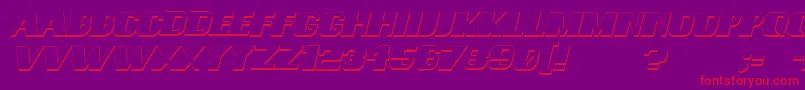 Czcionka ConsequencesShadowItalic – czerwone czcionki na fioletowym tle