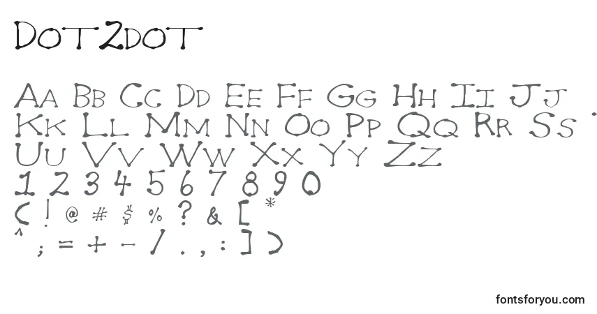 A fonte Dot2dot – alfabeto, números, caracteres especiais