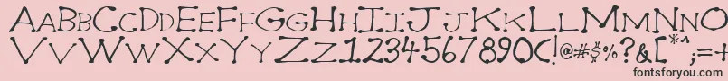 Dot2dot Font – Black Fonts on Pink Background