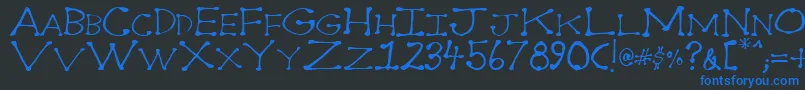 Dot2dot Font – Blue Fonts on Black Background