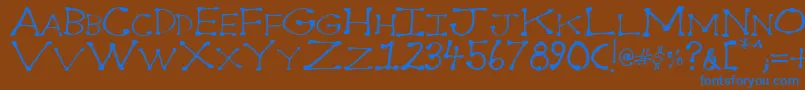 Dot2dot Font – Blue Fonts on Brown Background