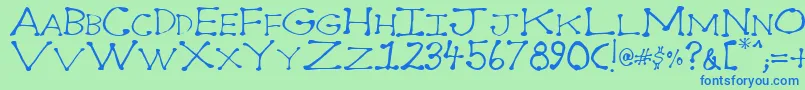 Dot2dot Font – Blue Fonts on Green Background