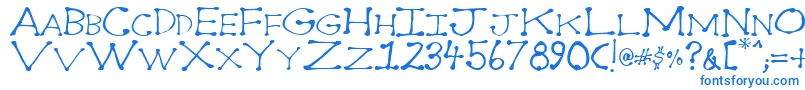 Dot2dot Font – Blue Fonts on White Background