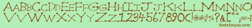 Dot2dot Font – Brown Fonts on Green Background