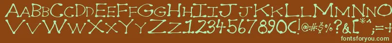 Dot2dot Font – Green Fonts on Brown Background