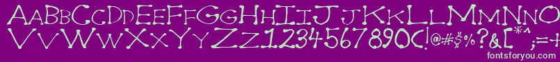 Dot2dot Font – Green Fonts on Purple Background