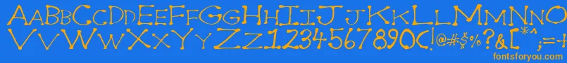 Dot2dot Font – Orange Fonts on Blue Background